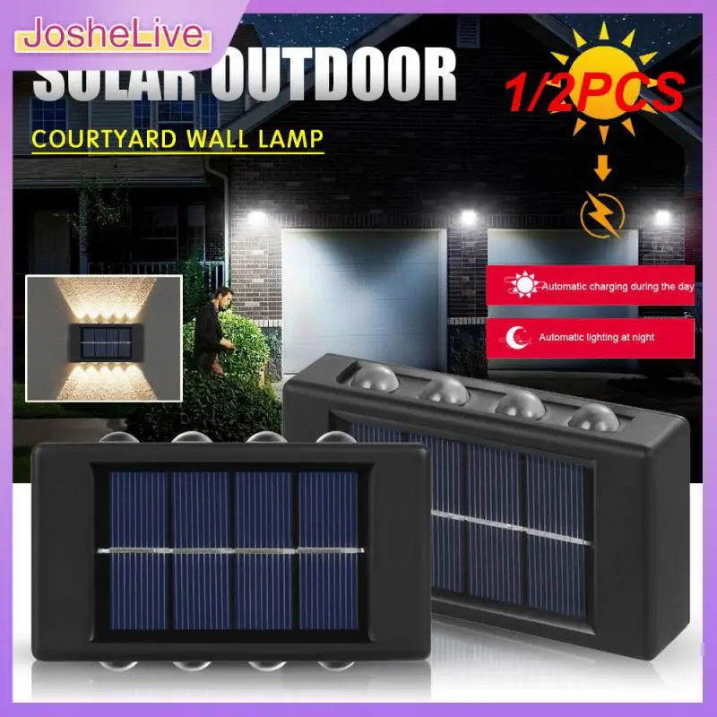 

1/2PCS Solar Wall Lamp Outdoor Waterproof Up And Down Luminous Lighting