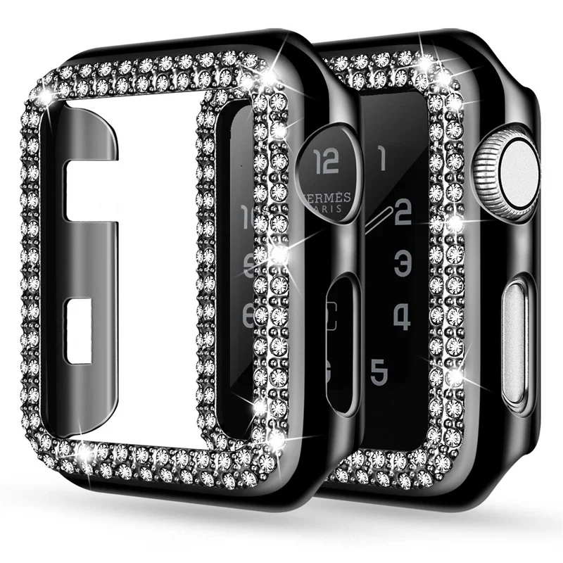 

Diamond case for Apple Watch 7 series 45mm 41mm/42mm/38mm Bumper screen protector Accessories iwatch band 6 5 4 3 Se 40mm/44mm