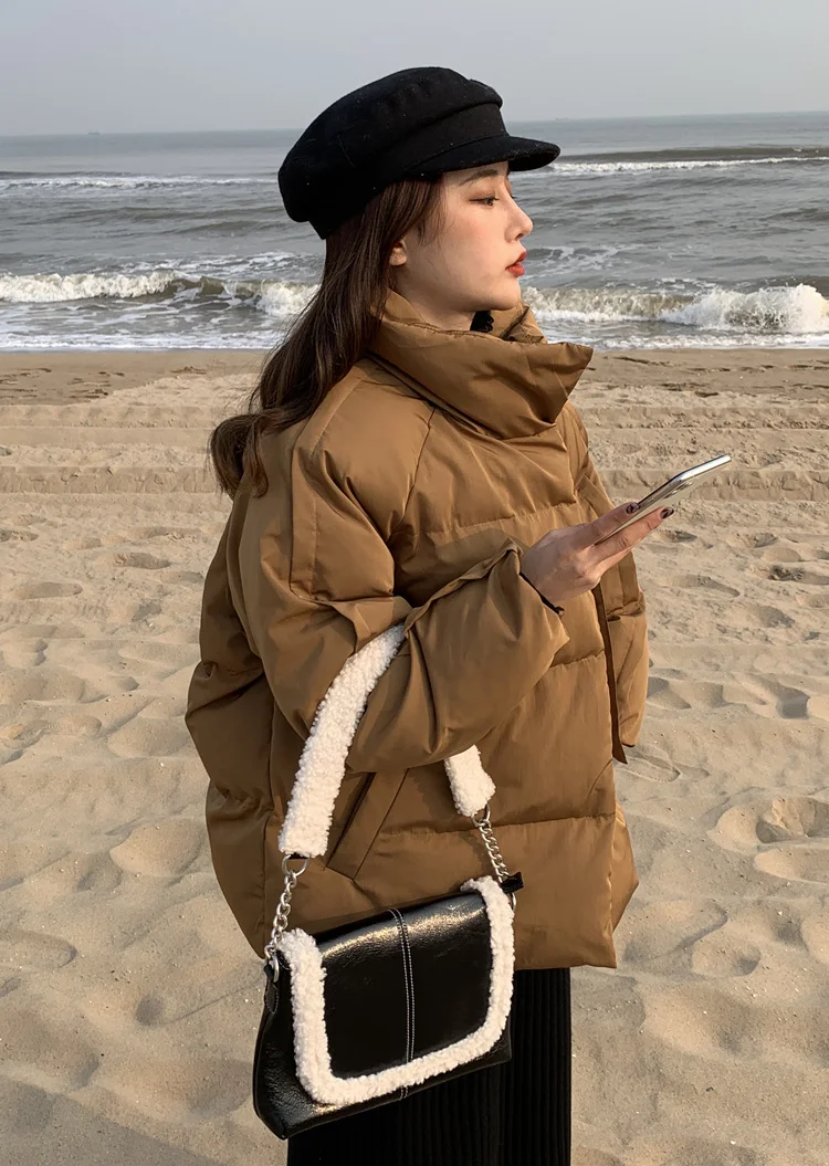 Cotton Jackets Warm Cotton-padded Parkas Women 2021 Winter New Down Coats Korean Style Sweet Loose Bread Puffer Jacket Short