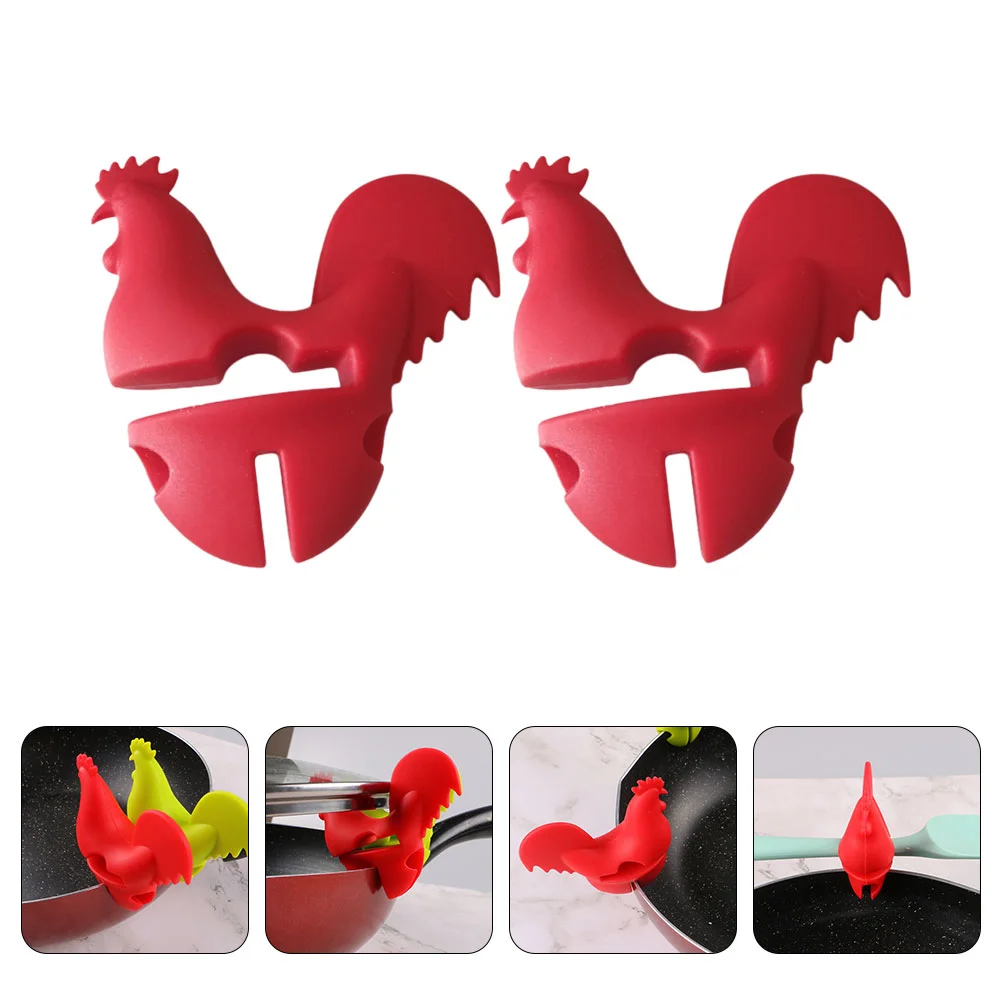 

2pcs Pot Lid Lifts Silicone Rooster Spilling-proof Lid Lifter Spilling-proof Lifters