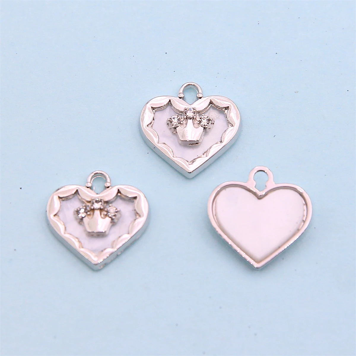 10 шт. 19*18 мм Простая Корона любовь персик сердце бриллиантовый кулон сделай сам