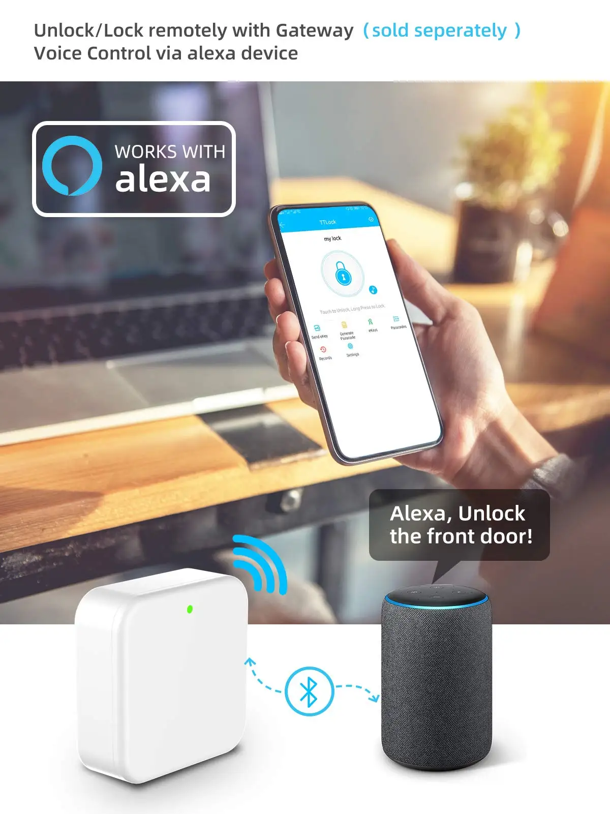 Дверной замок с идентификацией по отпечатку пальца Wi-Fi Bluetooth TT электронный