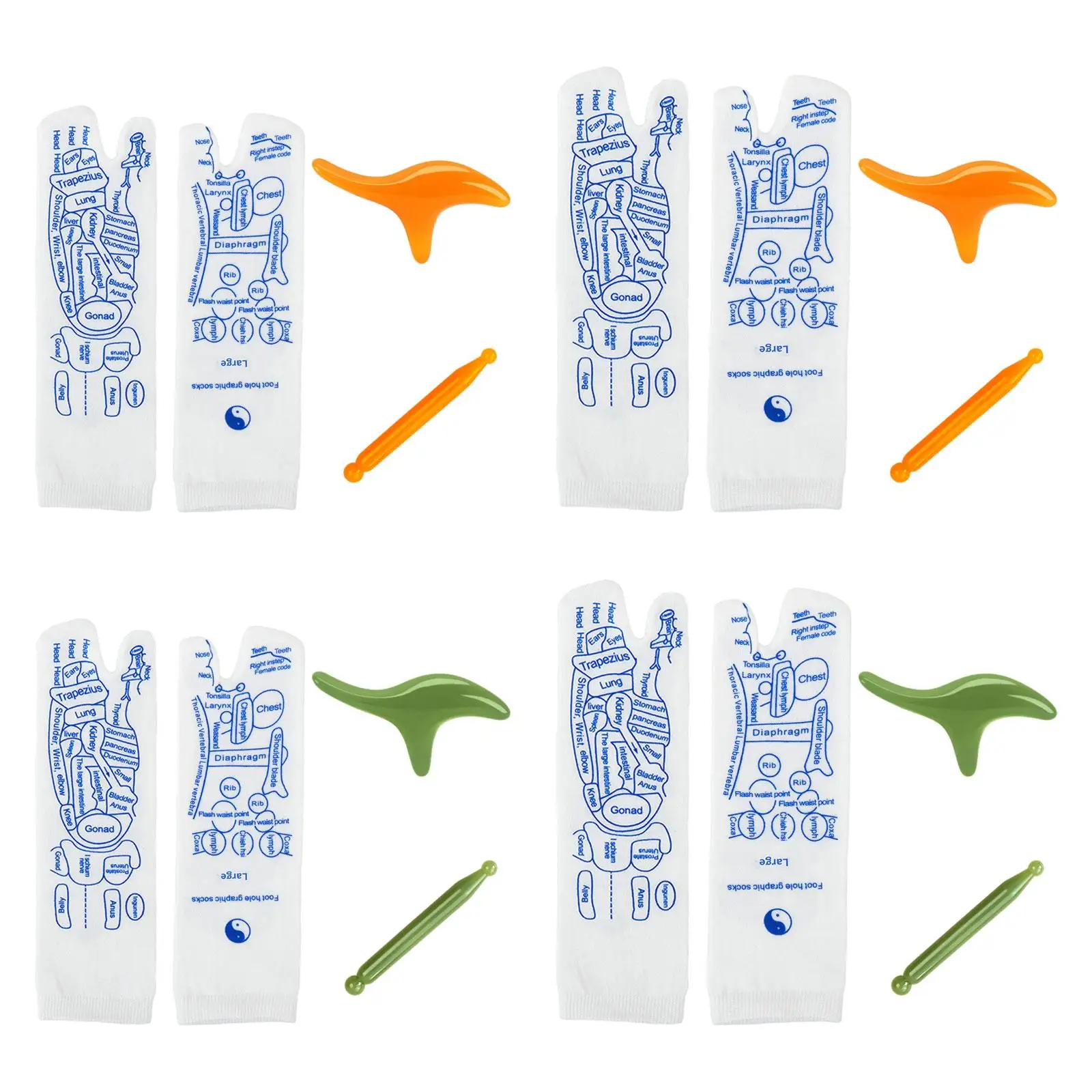 Рефлексотерапевтическая область отражения носков с точечной ручкой и