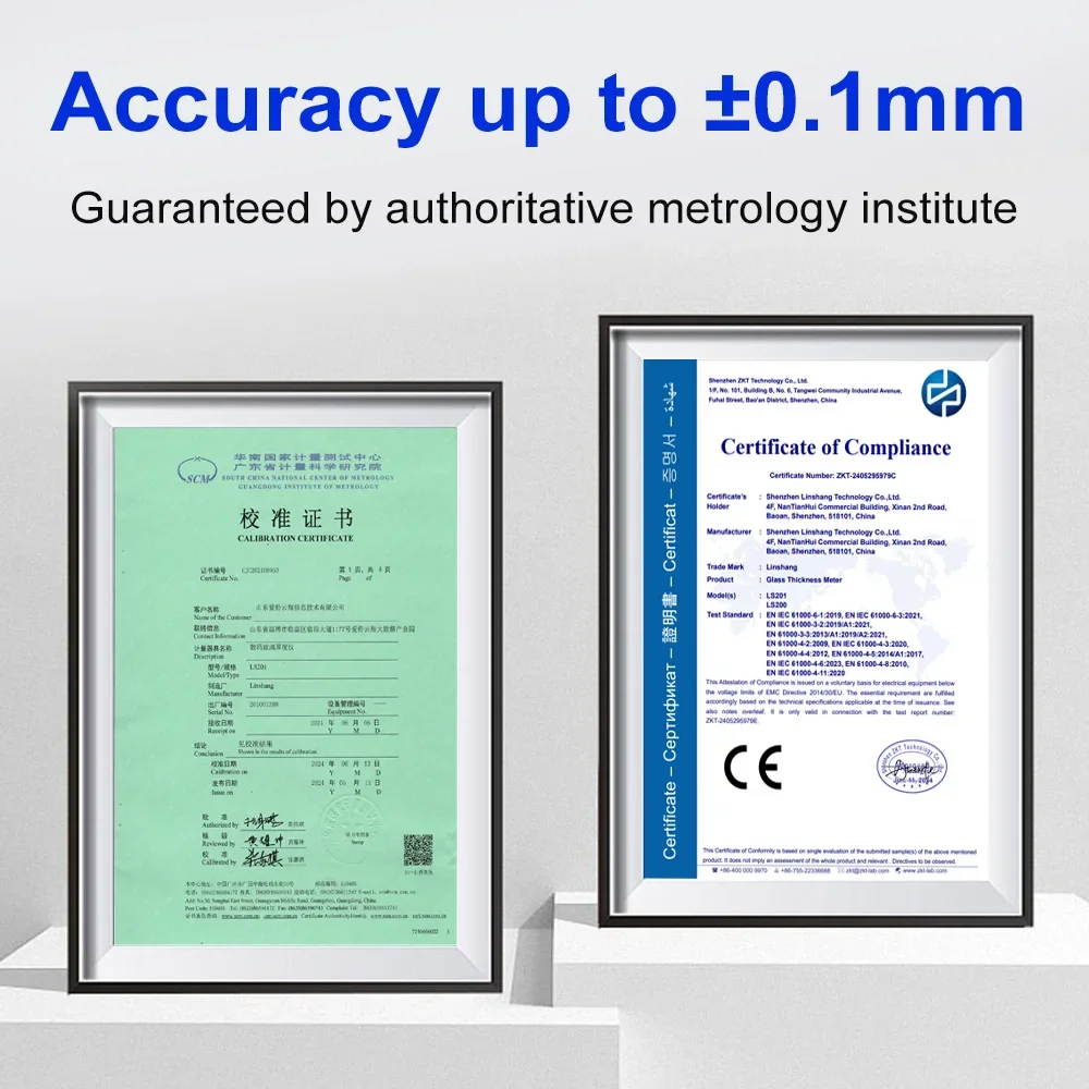 Цифровой измеритель толщины стекла LS201 окон с двойным тройным остеклением