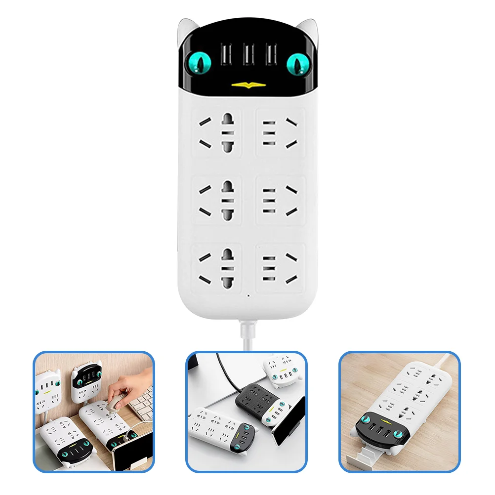 

Row 6 Plug Outlet Adapter Extension Cord Flat Electrical Extender Cords Multiple Outlets Usb Ports Charging Expander