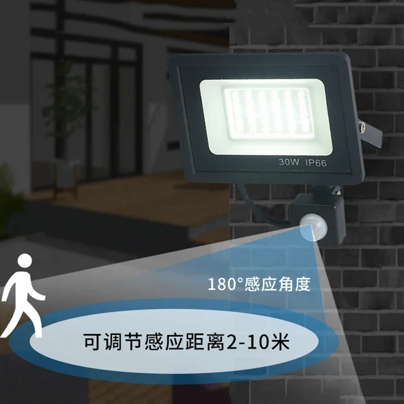 10W-150W Pireleaingssensor Led-Schijnwerpers Ip66 Waterdichte Led 220V Hangende Buitenmuurlamp Schijnwerper Наружный светильник