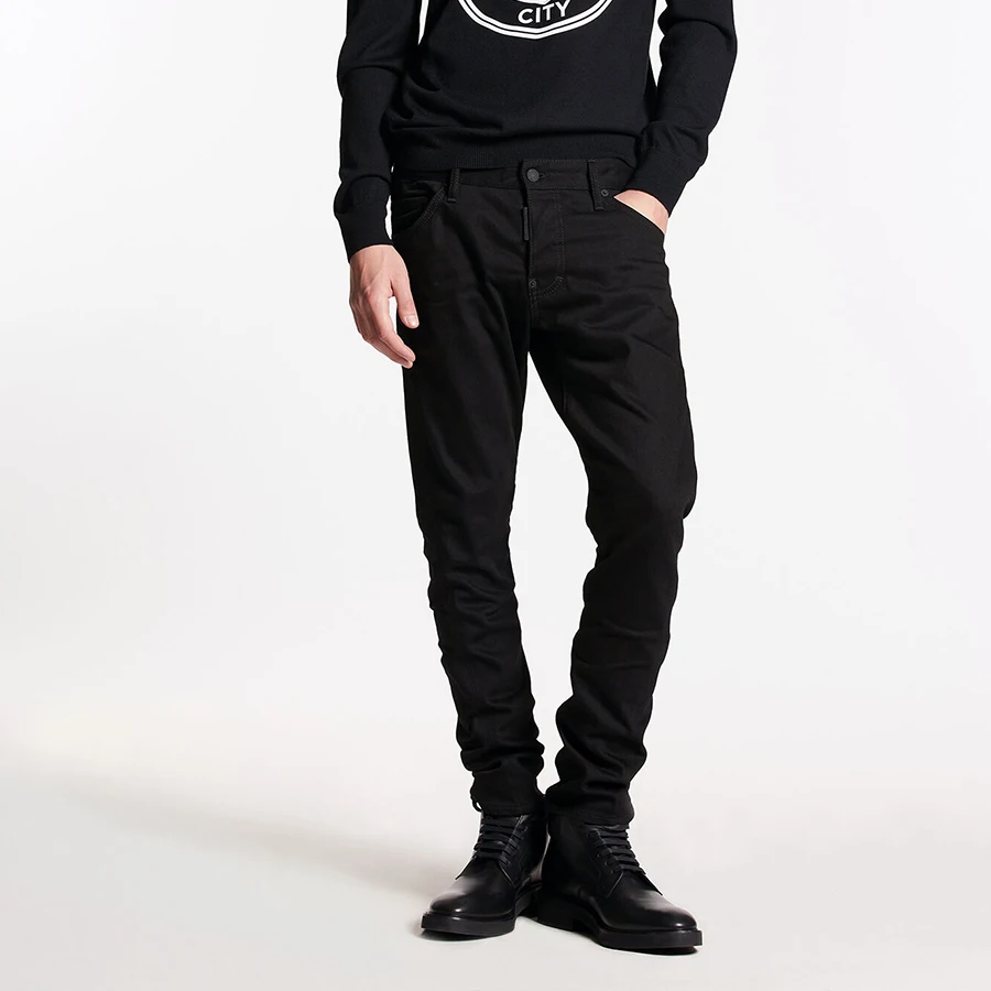 2023 Autumn/Winter New  Men's Jeans Fashion Wash Ink Break Micro Elastic Splice Small Foot  Jeans Men