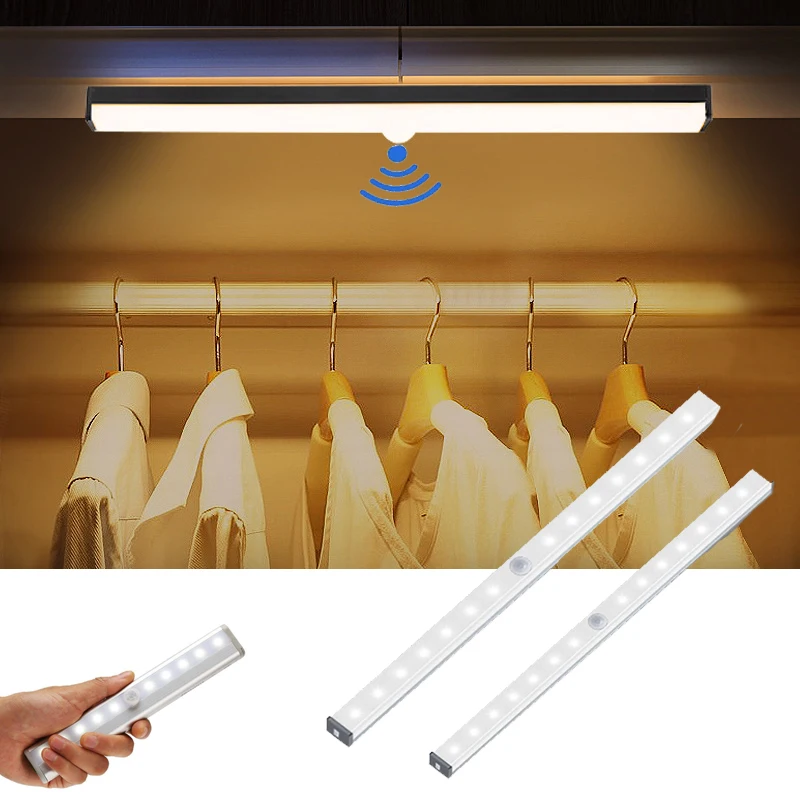 

Home Under Cabinet Luminaire PIR Motion Sensor Closet Light Long Strips Night Lamp 10 LEDs Kitchen Led Wall Light Stairs Lamp