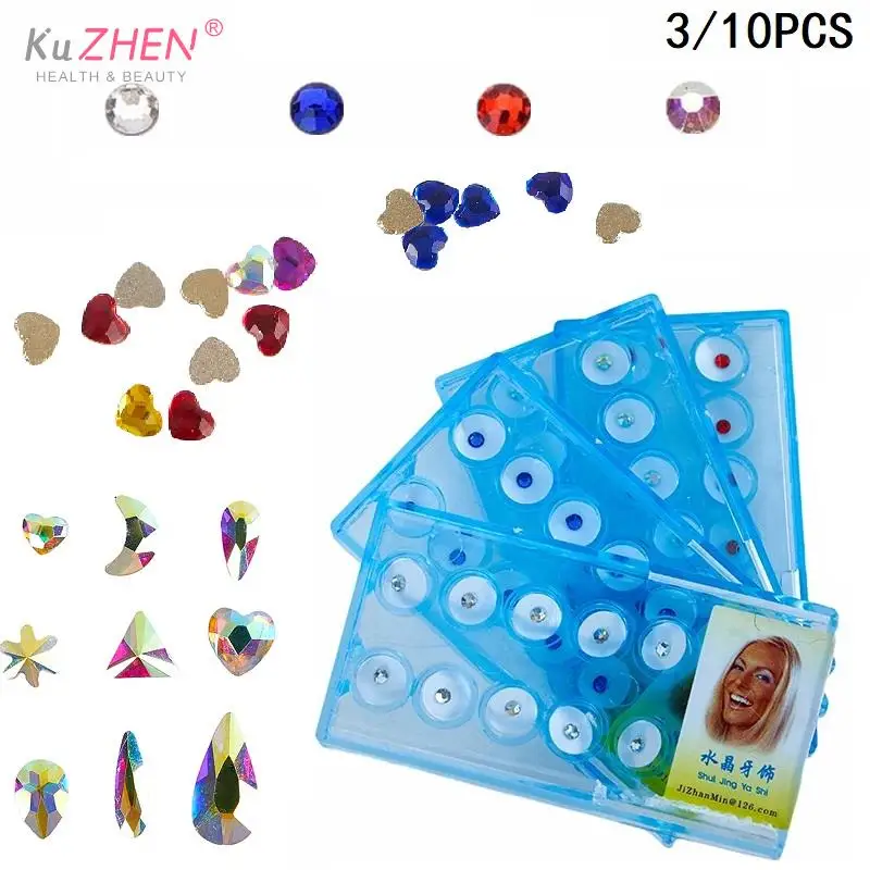 

3/10PCS/Bag Dental Teeth Gems Beauty Diamond Jewelry Crystal Decoration Fashion Cute Charming Tooth Ornaments Tooth Gems Bur