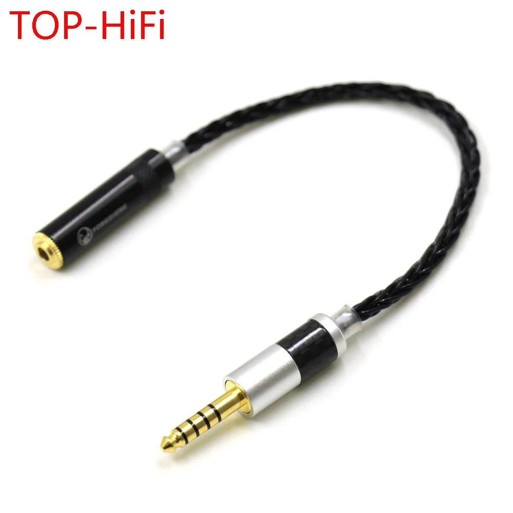 

New Silver Plated 4.4mm Balanced Male to 3.5mm Stereo 3pole Female Audio Adapter Cable 4.4 to 3.5 Connector Cable