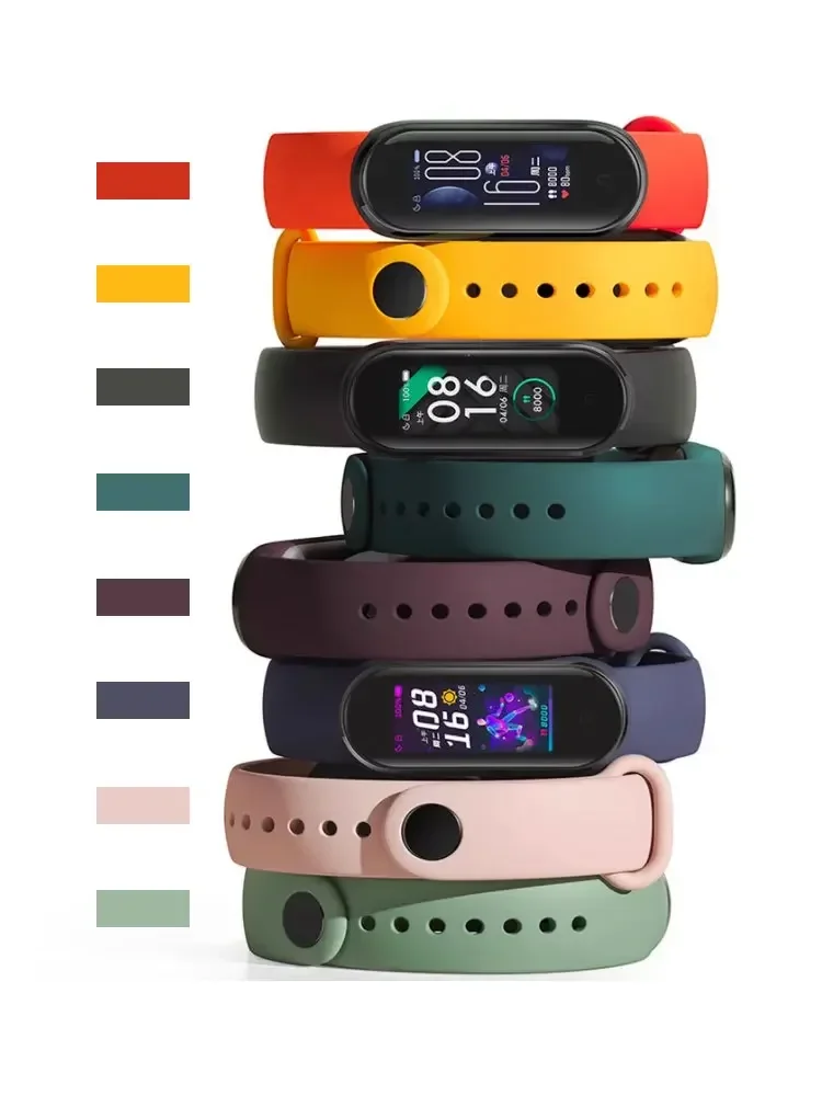 Ремешок силиконовый для Xiaomi Mi Band 7 6 сменный Браслет наручных часов mi band 3 4 5