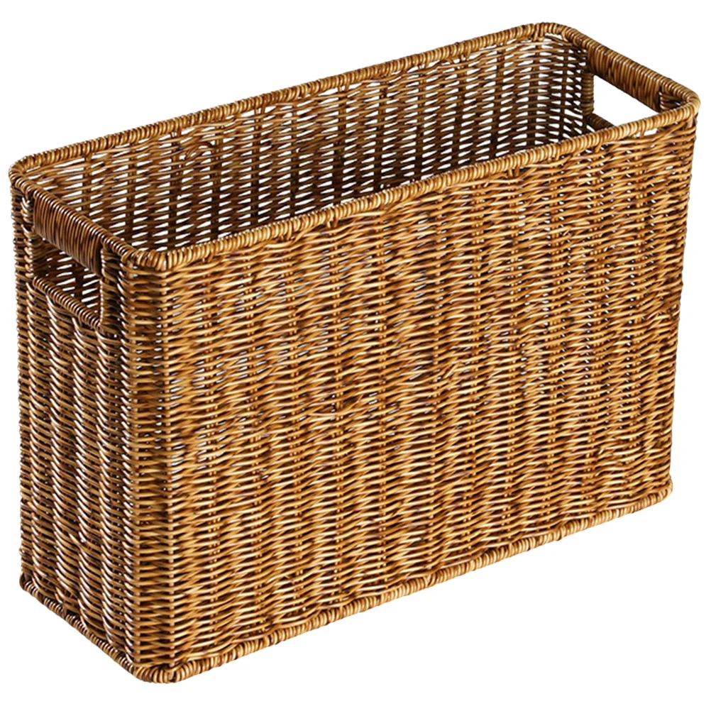 

Bamboo Basket Hollow Sundry Container Woven Sundries Organizer Storage Desktop Finishing