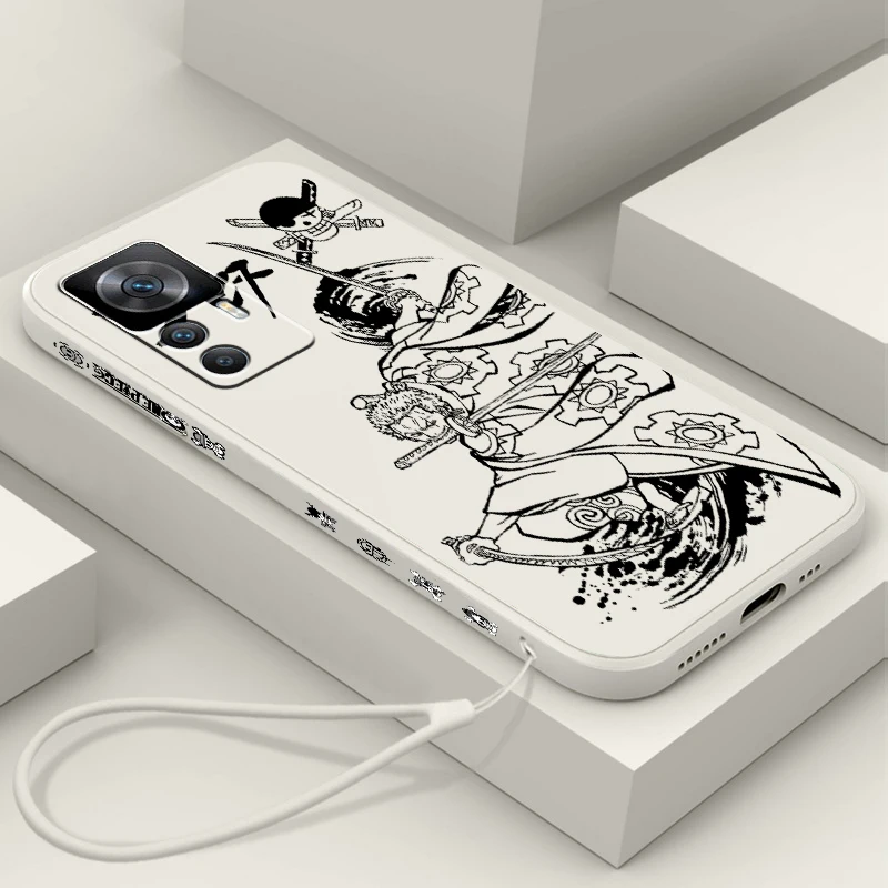 

One Piece Luffy Anime Cartoon For Redmi K50 K40 K40S Gaming K30 10C 10 10X 9A 9 9T 9C 9AT A1 11 5G Liquid Left Rope Phone Case