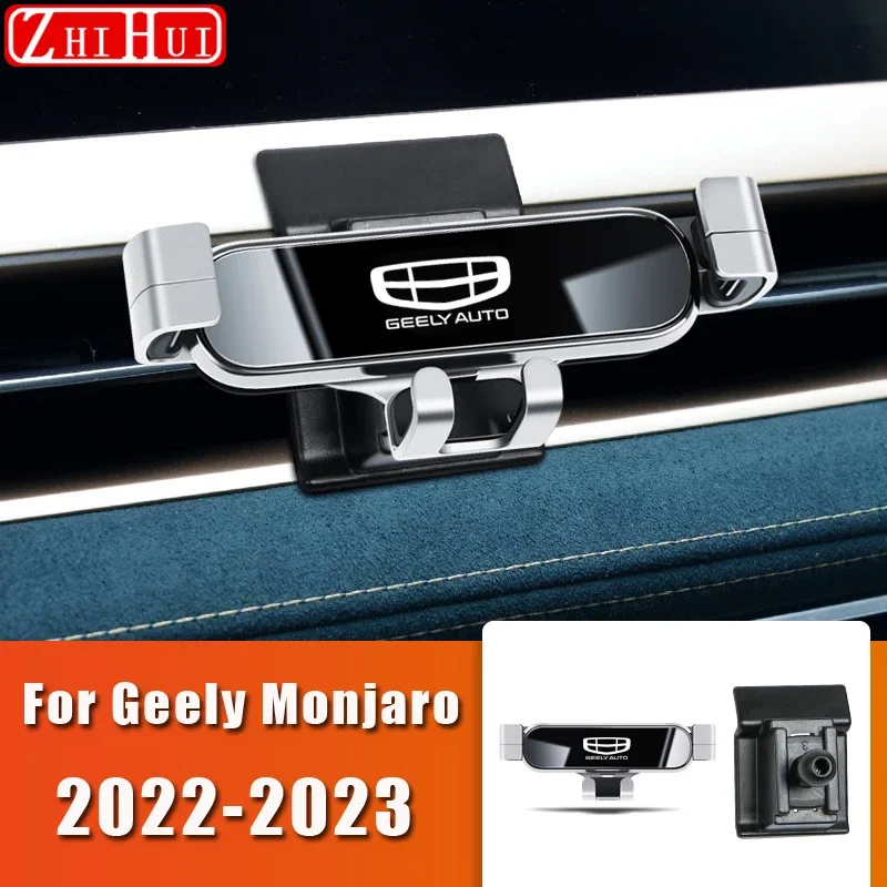 

Для Geely Monjaro KX11 2022-2024 Grand Koleos автомобильный Стайлинг держатель мобильного телефона крепление вентиляционное отверстие гравитационный кронштейн подставка аксессуары