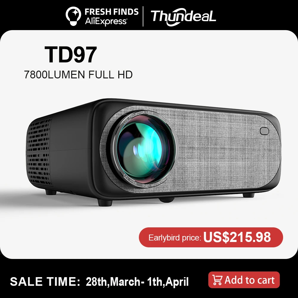 Светодиодный видеопроектор ThundeaL TD97 Full HD 1080P Android Wi-Fi 4K |