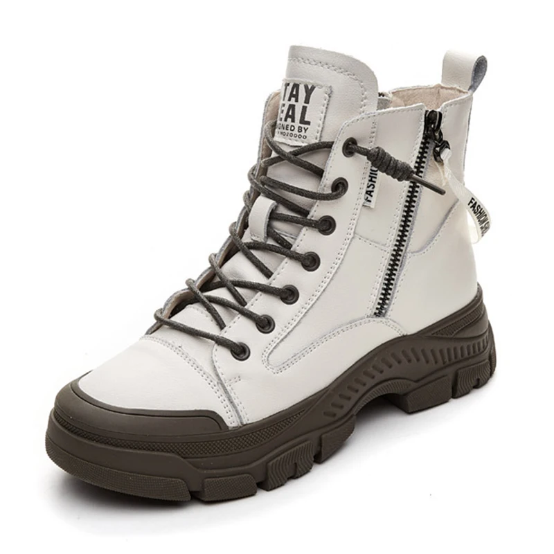 NEW Ankle Boots Women Sports Female Luxury Designer Shoes Woman Flats Platform Heels Rubber Sole PU Leather  Femininas