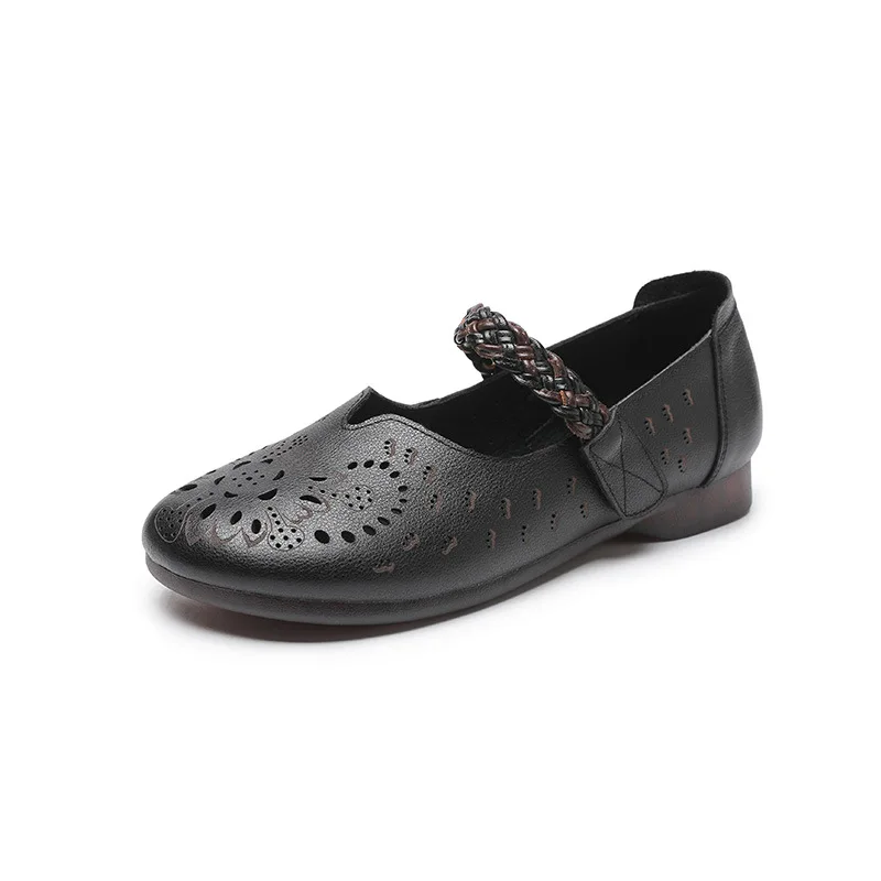 Xiuteng Women Loafer Casual 2022 New Spring Genuine Leather Casual Mother Shoes Comfortable Non-slip Large Size Ladies Flat Shoe