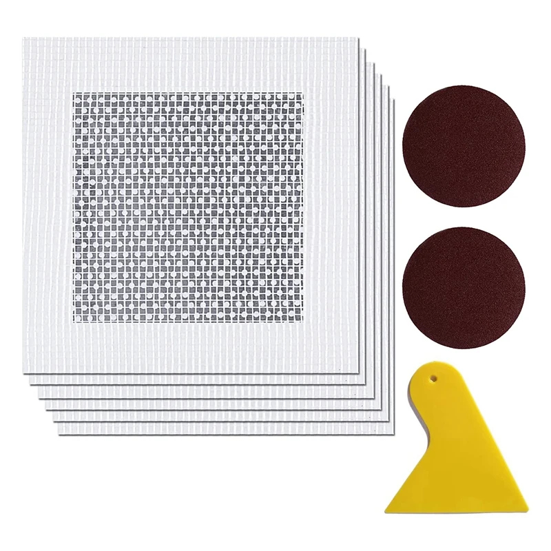 

1Set Aluminum + Glass Fiber Wall Surface Repair Wall Hole Repair Kit Drywall Repair Kit With Scraper Sandpaper 6 Inches