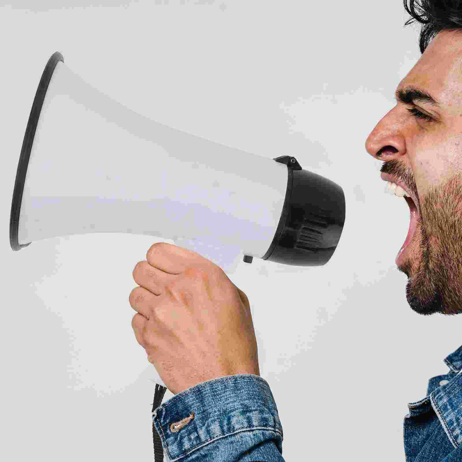 Portable Megaphone Speaker 1 Pc Handheld Megaphone Speaker Recording Adjustable Loud Hand Held Bull Horn Red