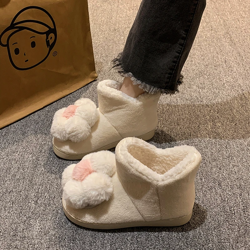 

Woman Flat Boots Female Shoes Australia Boots-Women Round Toe Winter Footwear Low Ladies Snow 2023 Rubber Ankle Solid Rome Shor