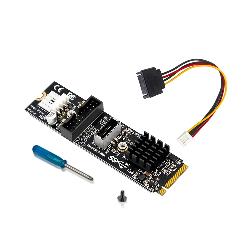 

Expansion Card M.2 MKEY PCIe to Front USB3.1 TYPE-C 19/20PIN Adapter Board Module Riser Card for Windows XP Vista