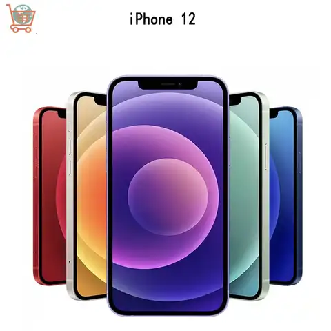 Оригинальный мобильный телефон Apple iPhone 12 б/у, новая модель телефона, 6,1 дюйма, 4 ГБ, 64/128/256 ГБ, IOS A14 с распознаванием лица, разблокированный смар...