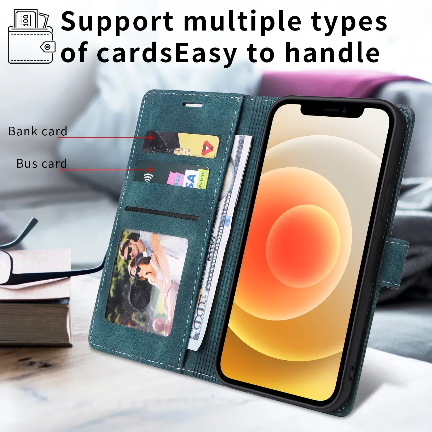 Фото Роскошный чехол-флип из искусственной кожи для Xiaomi 13T 12T 11 Lite Mi POCO F3 F4 F5 M3 Pro M4 M6 X4 X5 X3 NFC C40, чехол-кошелек с подставкой для телефона №4