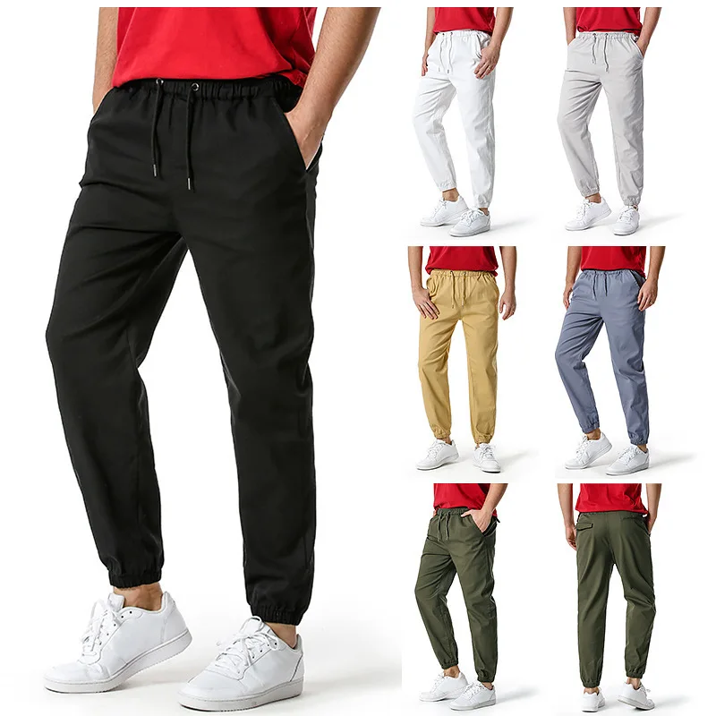 

2022 spring and summer new fashion European code men's casual trousers elastic jogging pants mens street wear pants