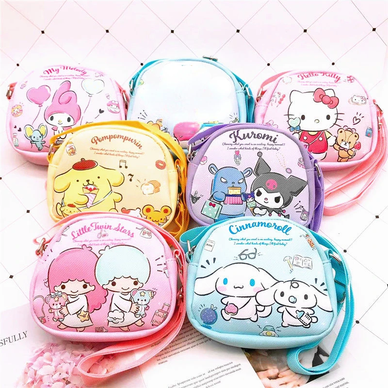 

handbags crossbody Sanrio Messenger Bag Cute Children's Single-Shoulder Bag Cartoon Kuromi Cinnamoroll Large Capacity Storage