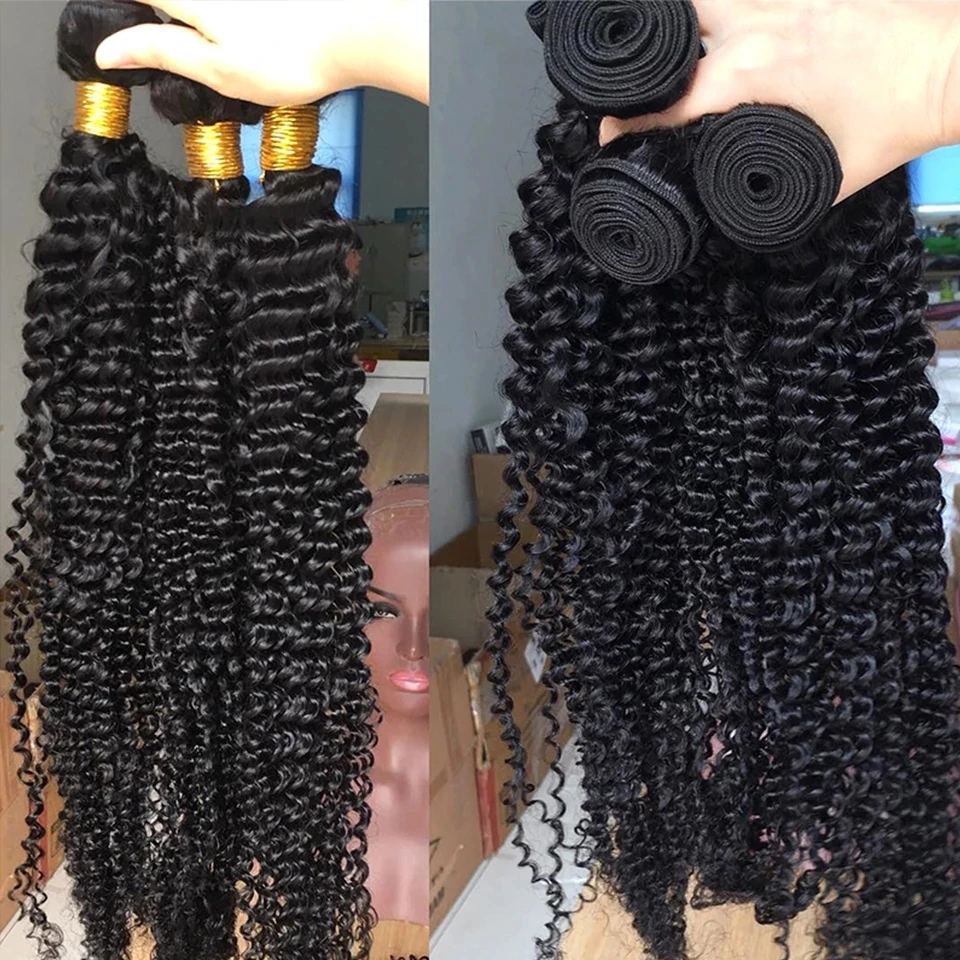 

Deep Wave 30 32 40 Inch 2 3 4 Bundles Deal Brazilian 100% Human Hair Weaves Natural Color Water Curly Raw Remy For Women