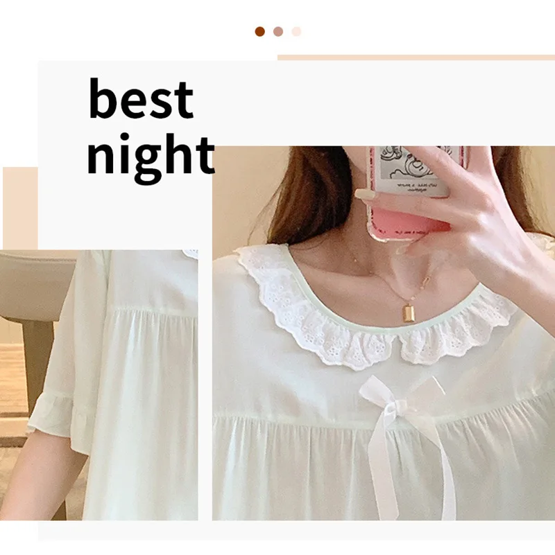 Big Size Women's Clothing Pure Color Nightgowns Summer Pajamas Loose Thin Sleepwear Attractive Women's Nightwear Short Sleeve
