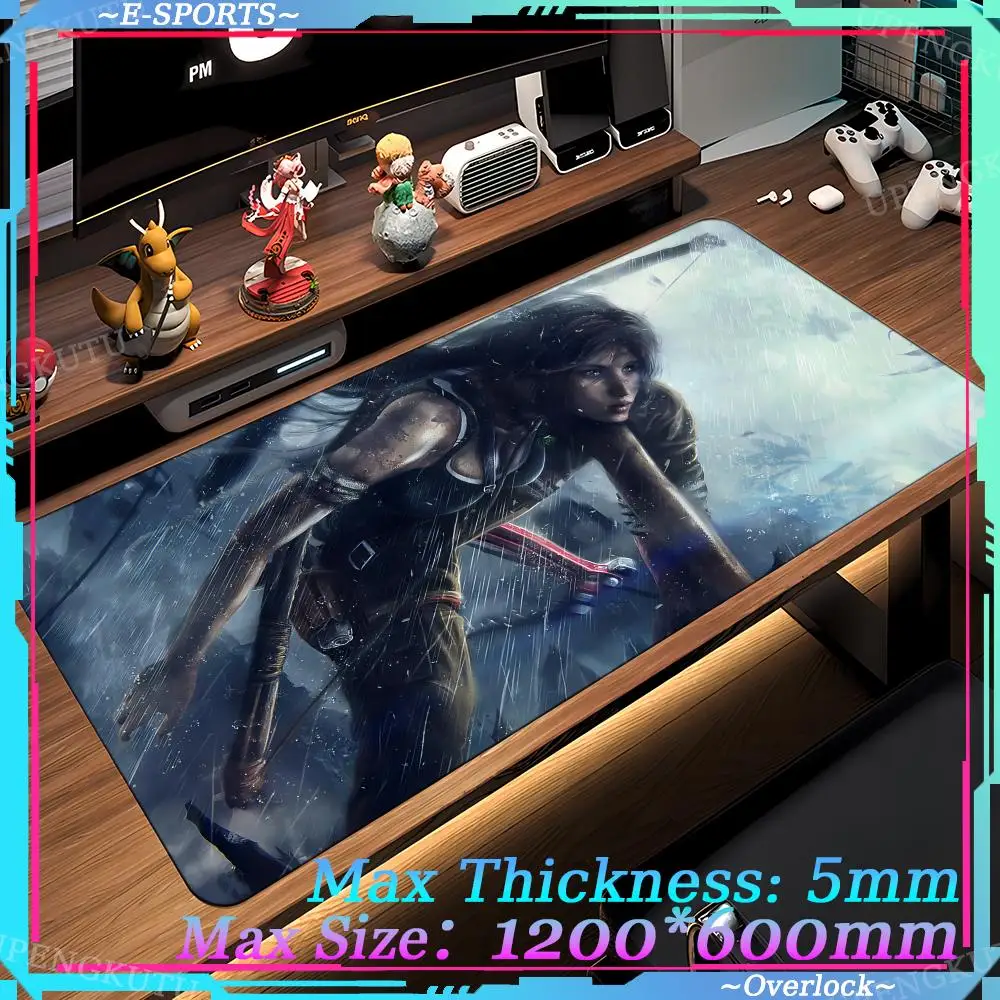 Аниме T_Tomb R_Raider коврик для мыши настольный с замком края резиновый нескользящий