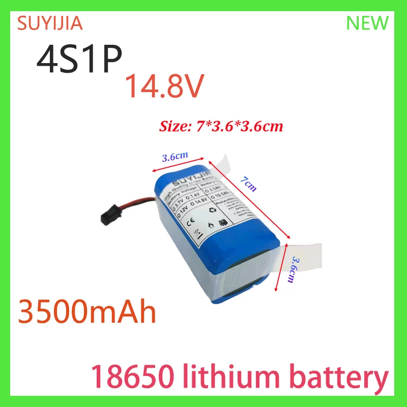 

18650 Lithium Battery 14.8V 4S1P 3500mAh Rechargeable for Xiaomi Robot Vacuum Cleaner Built-in BMS Vacuum Cleaner Battery