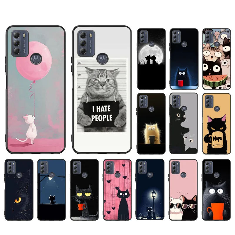 Чехол для телефона с милым котом Motorola Edge 50 40 Pro 30 Ultra Neo Fusion Moto G Play Stylus Power 5G