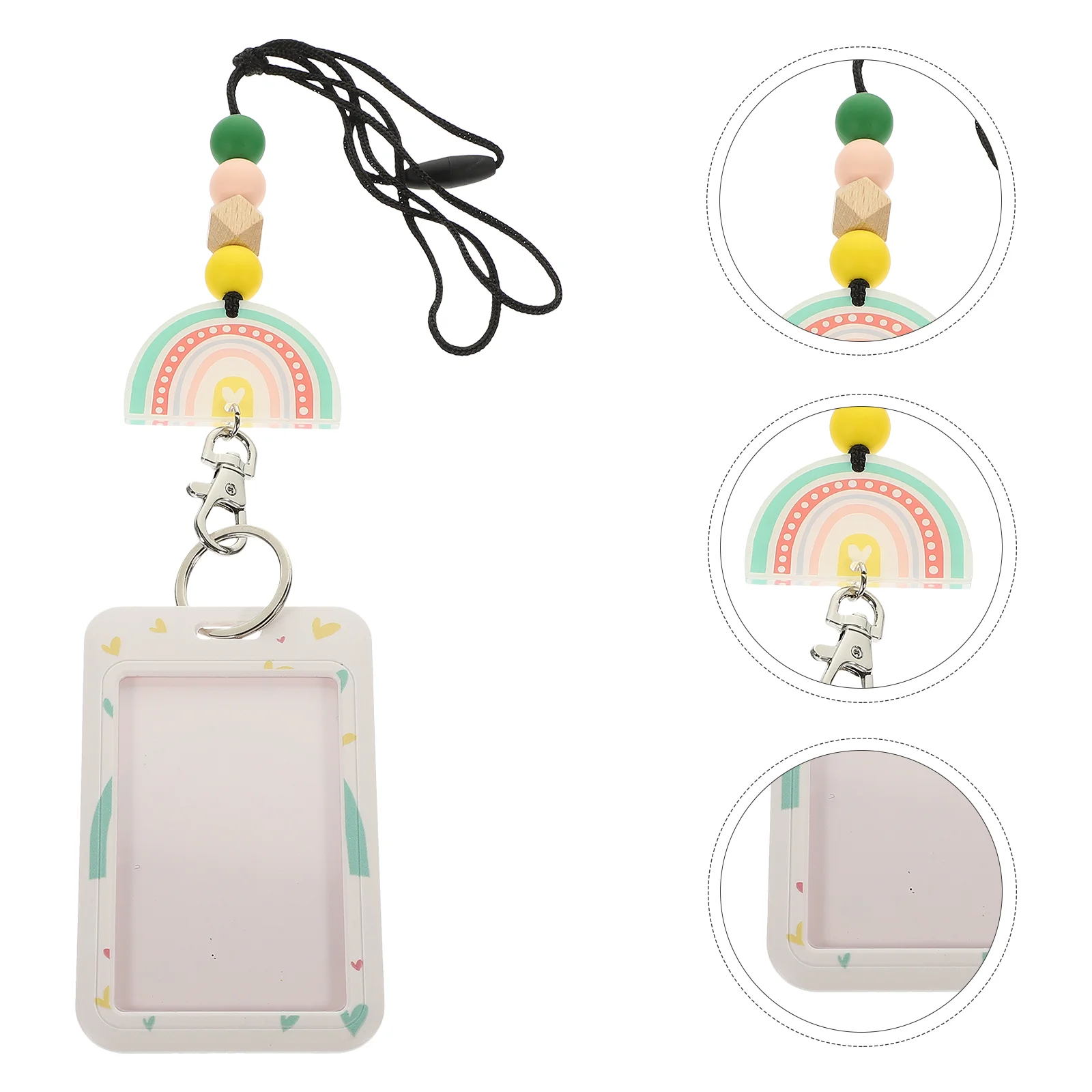 

Lanyard Reusable Id Badge Holder Simple Name Tag Card Protector Zinc Alloy Women Sleeve