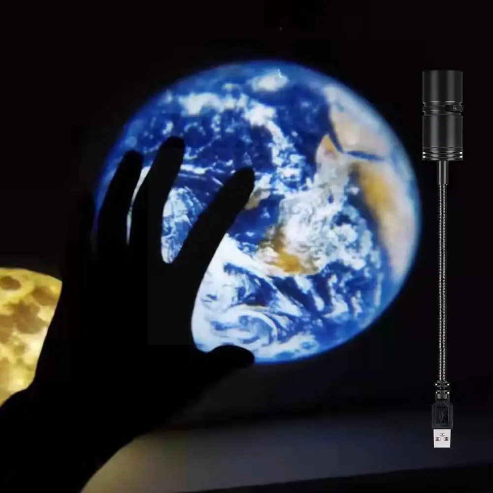 

2022 Usb 2 In 1 Moon Earth Projection Led Lamp Projector Lamp Led Projection Moon Decor Room Usb Lights Light Night Night P Y4i6