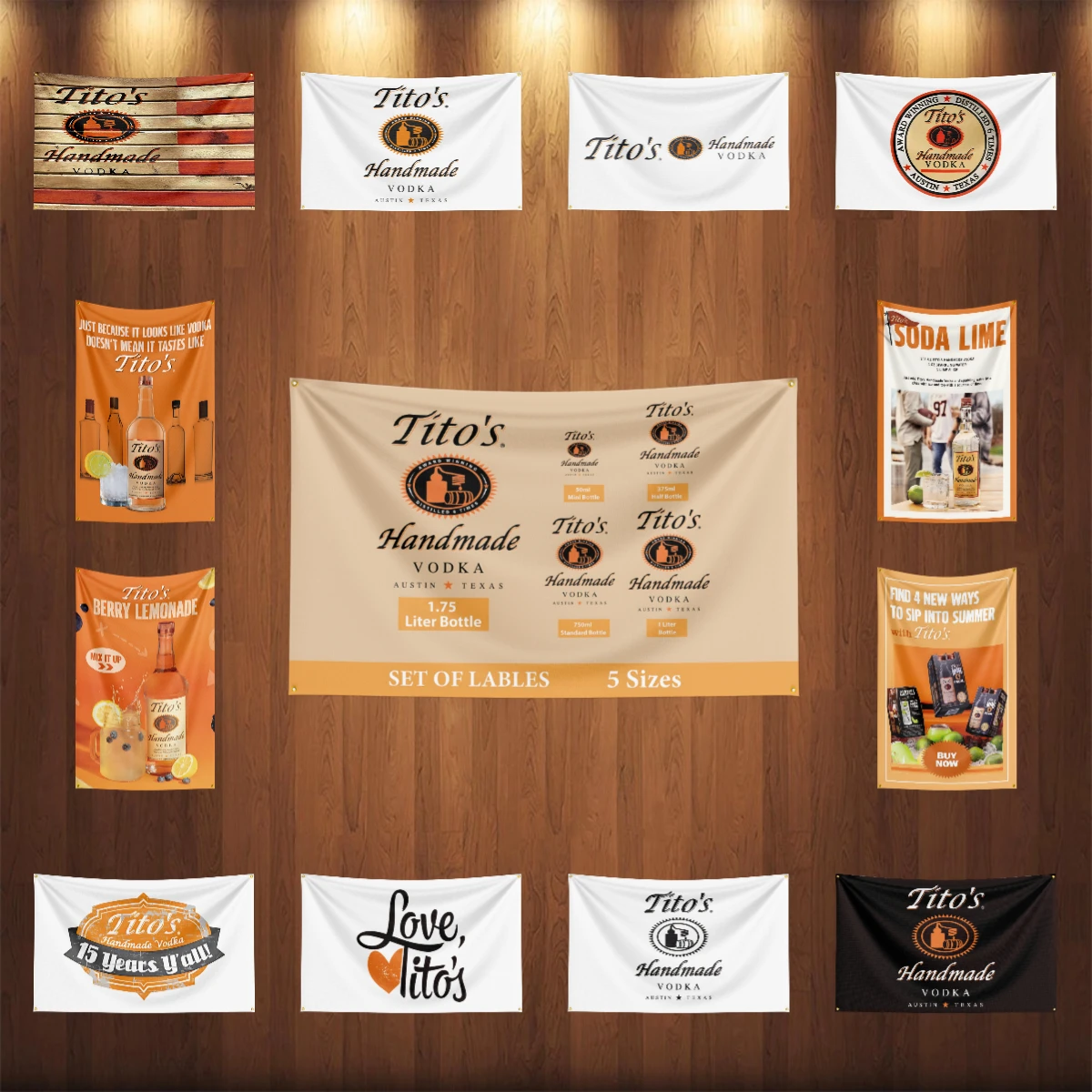 3 × 5 футов t-titos ручной работы флаг для водки полиэстер с принтом алкоголь винный