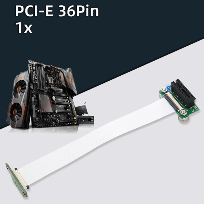

Удлинительный кабель 90 градусов, 36pin PCI X1, высокоскоростной Удлинительный адаптер для материнских плат, гибкий и прочный удлинитель