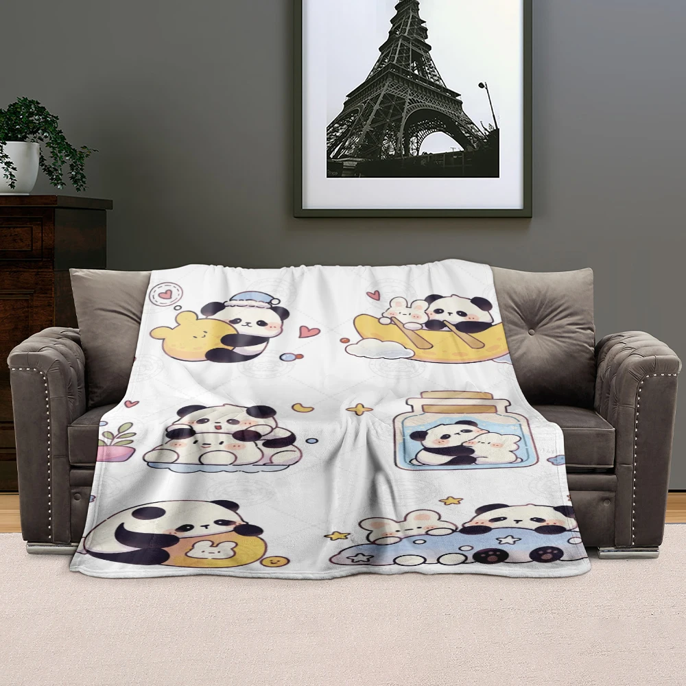 Фланелевое Одеяло для детской коляски с мультяшным изображением панды детское