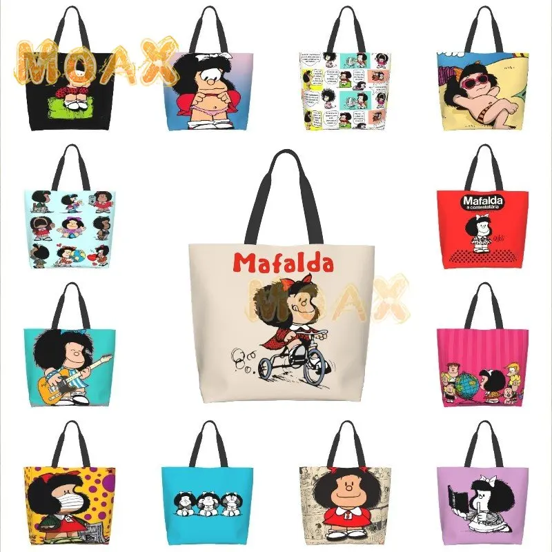 

сумки женские модные 2022 маленькие женские сумки сумка через плечо Сумка-тоут Mafalda Женская холщовая с рисунком, саквояж на плечо для покупок и продуктов, Повседневная Экологически чистая Сумочка для особых целей