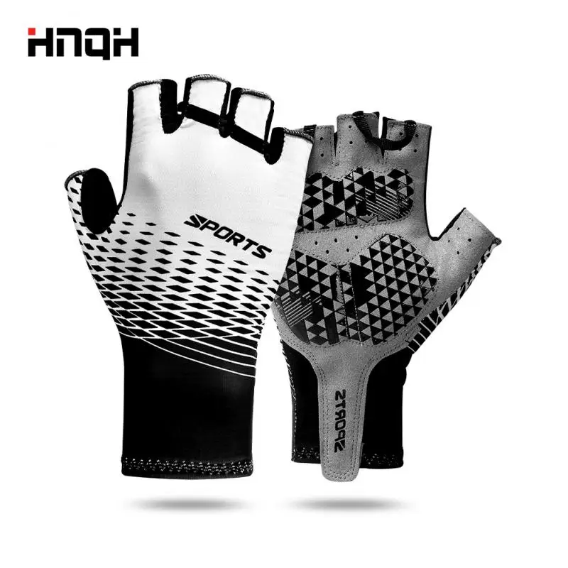 

HNQH Half Finger Cycling Gloves Summer Sunscreen Breathable Sweat-absorbent Motorcycle Fishing Sports Men's Bicycle Gloves
