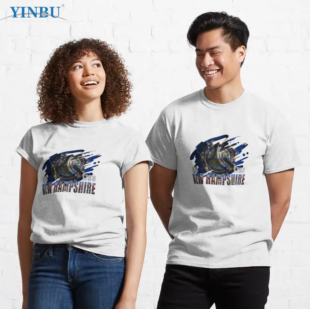 

New hampshire 1788 Men's clothing anime graphic t shirts for men 2023 streetwear