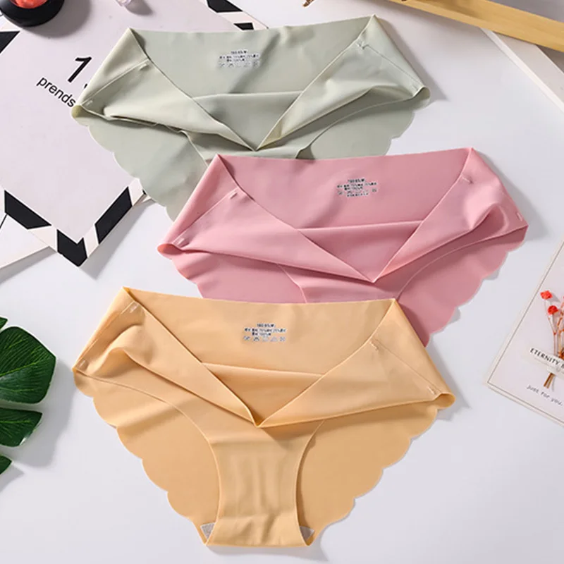 Бесшовные трусики Cailv Kerini 4 шт./лот женские Гладкие шелковое женское нижнее белье
