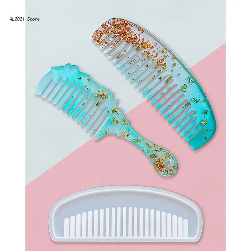 

4 Pack Comb Shaped Resin Casting Moulds Silicone Material DIY Hand-Making Tools