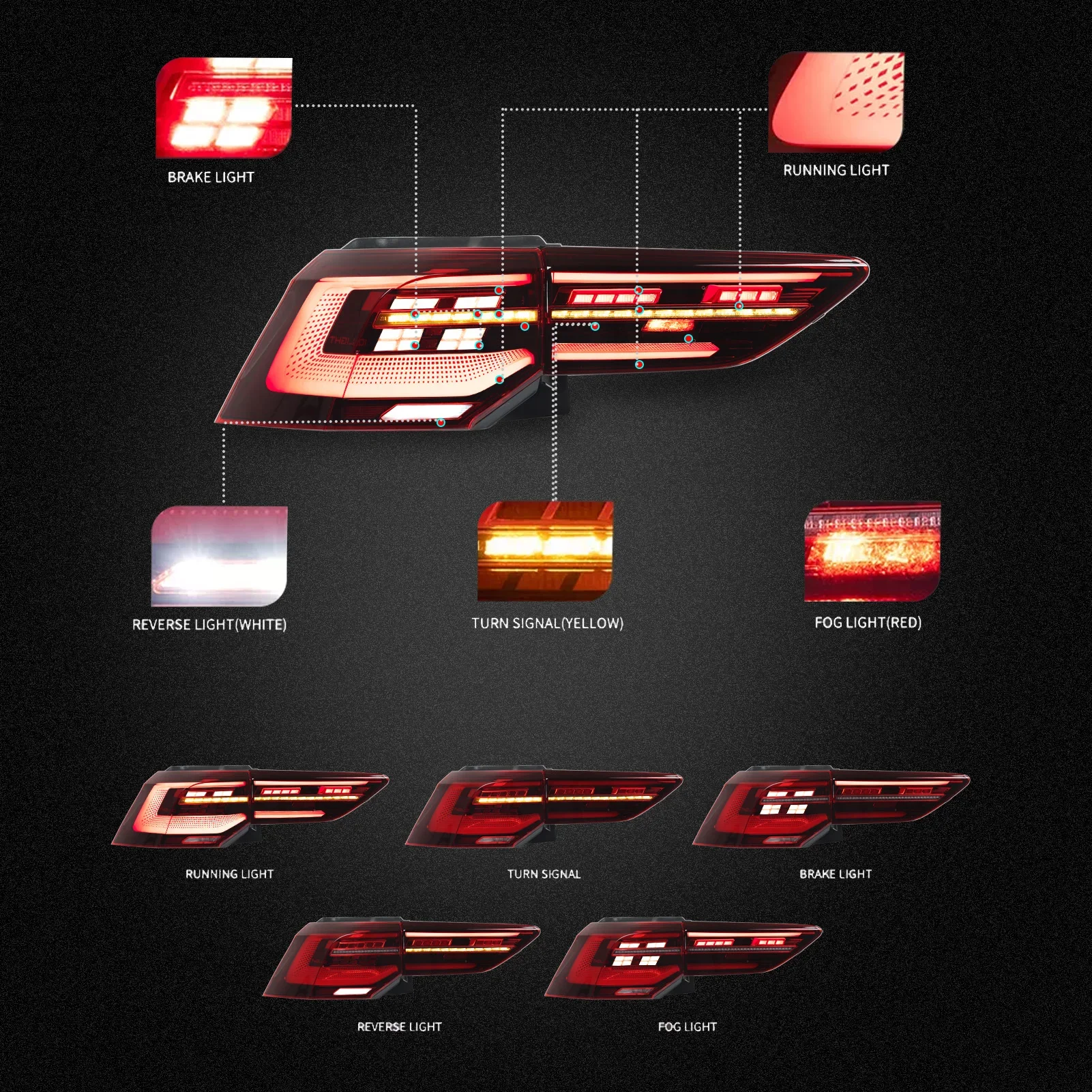 Для Golf Mk8 Standard 2021 + 1 пара левая и правая лампы в сборе с детской лампой