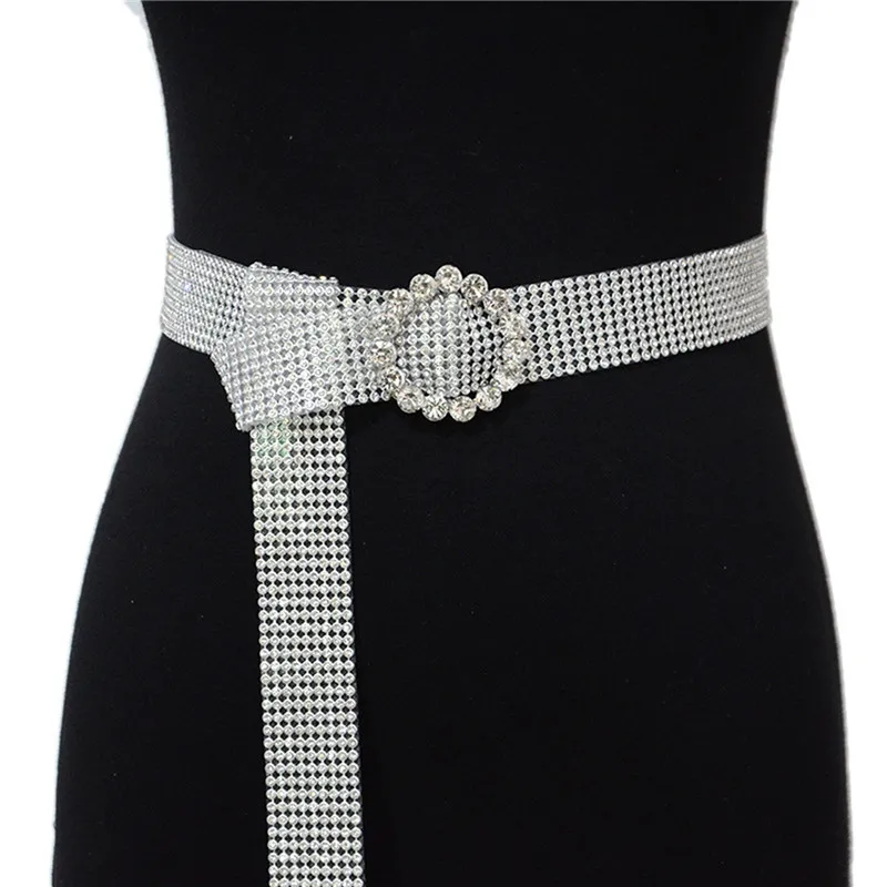 Bright Shiny Women'S Belt Waist Chain Luxury Sweet Waist Belt Fashion Belts Full Diamond Rhinestone Crystal Belt