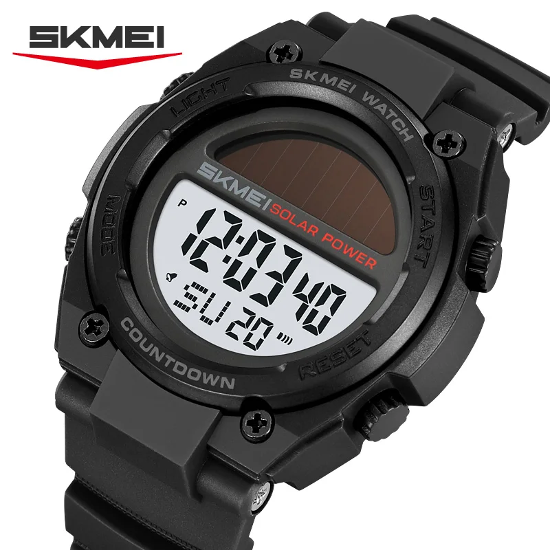 Фото SKMEI 2712 Новые модные спортивные цифровые электронные часы с солнечной батареей, водонепроницаемые, с хронографом, в стиле милитари, ретро, мужские часы montre homme №1