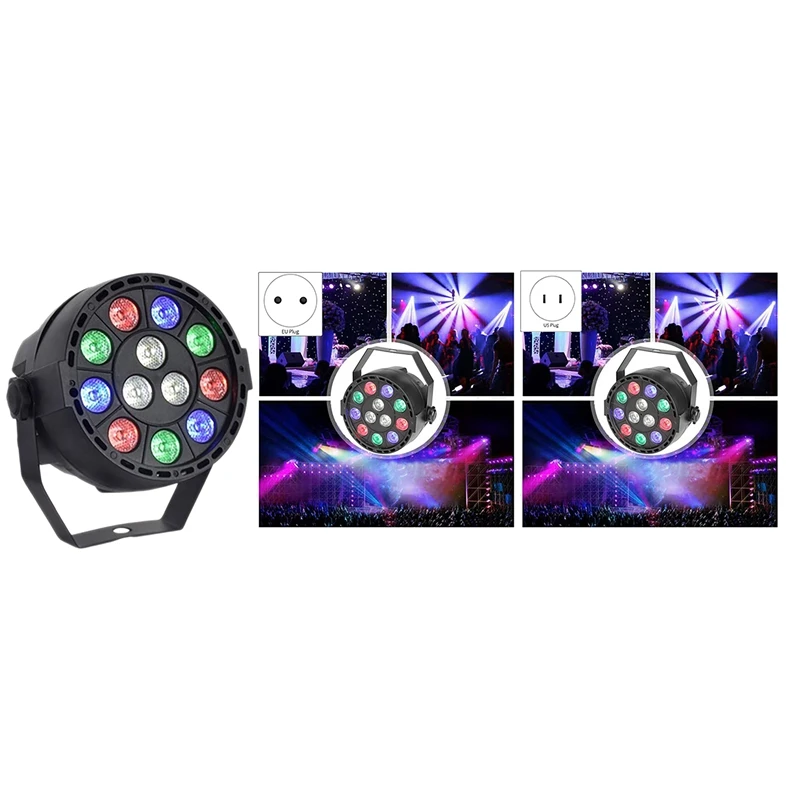 

Par Lights 12 LED сценический свет RGB голосовой активации инфракрасный пульт дистанционного управления подходит для вечеринок и фестивалей
