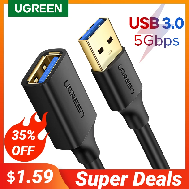 UGREEN USB Удлинительный Кабель USB 3,0 кабель для смарт-ноутбука ПК ТВ Xbox One SSD USB 3,0 2,0 УДЛИНИТЕЛЬ шнур Мини Быстрый скоростной кабель
