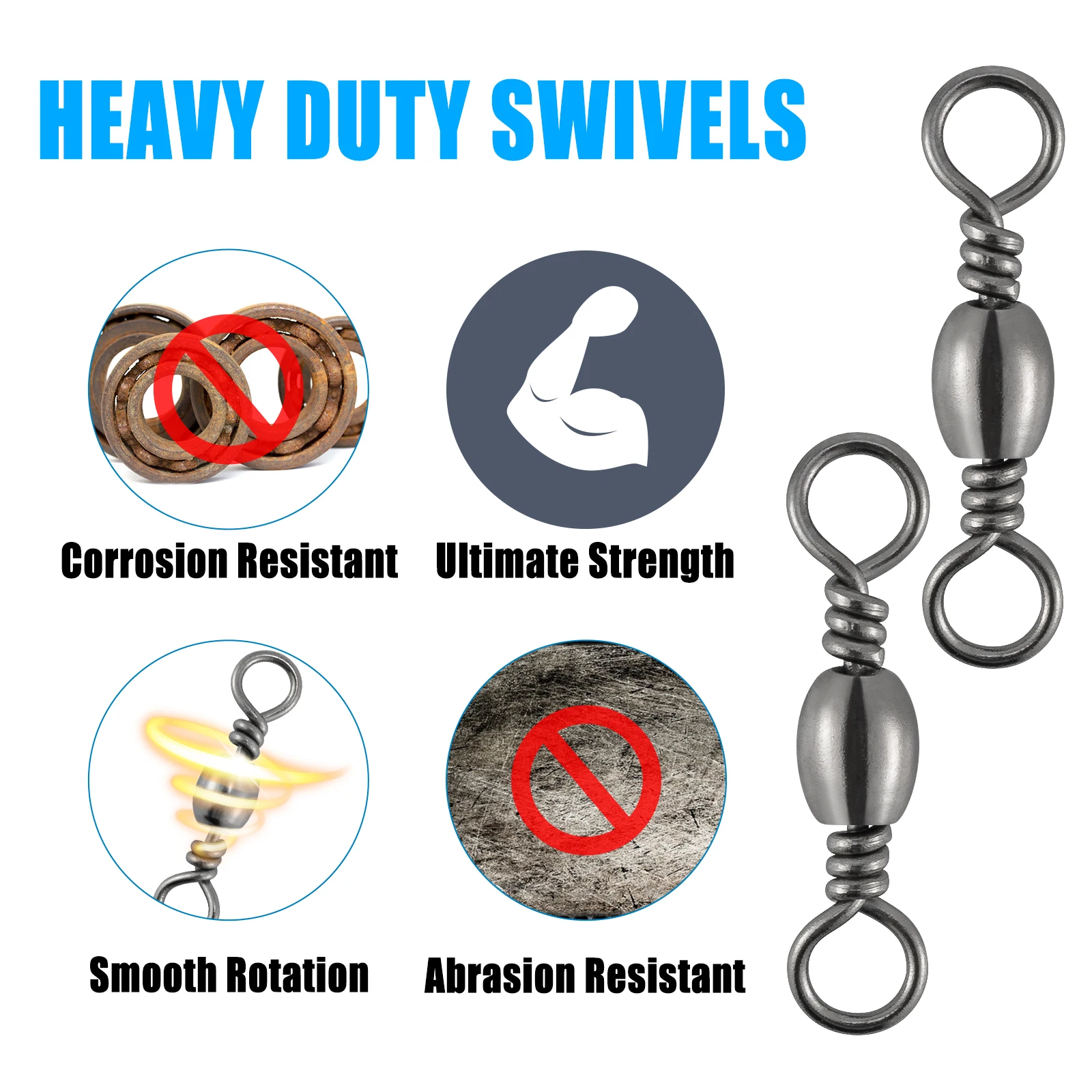 50/100 шт. высокопрочные рыболовные Вертлюги #1-#6/0 вертлюг из нержавеющей стали